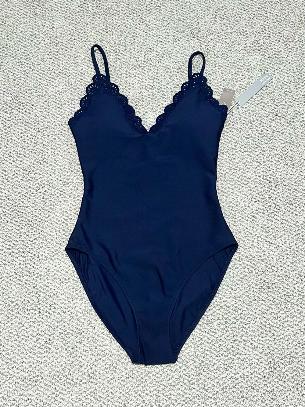 J.CREW Lana Eyelet One-Piece in Classic Sculpt, Size 6